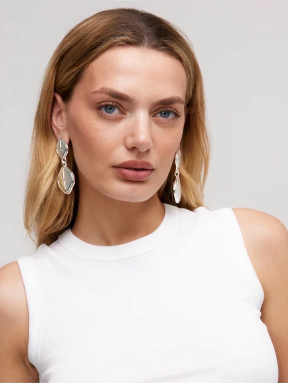 Heaven Mayhem Alma Silver-Plated Brass Clip-On Drop Earrings NIB